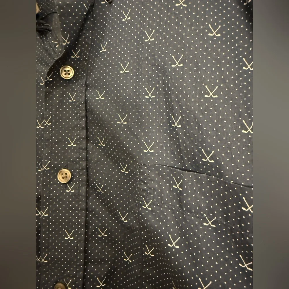 Hickey Freeman Cotton Classic Blue Golf Button Up - Men's Size XL - Picture 3 of 6